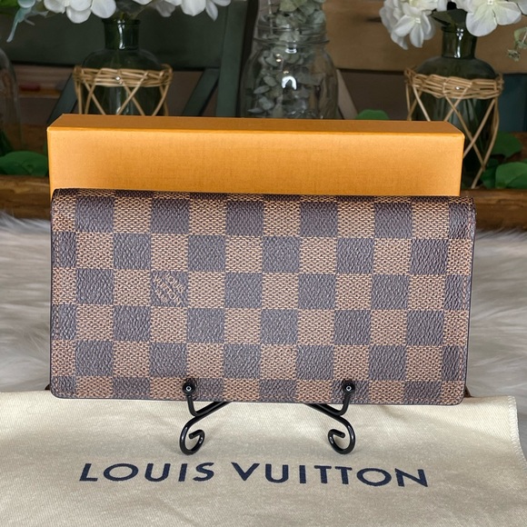 (MT48) Authenticated Louis Vuitton Damier Ebene Brazza Wallet - Picture 1 of 15